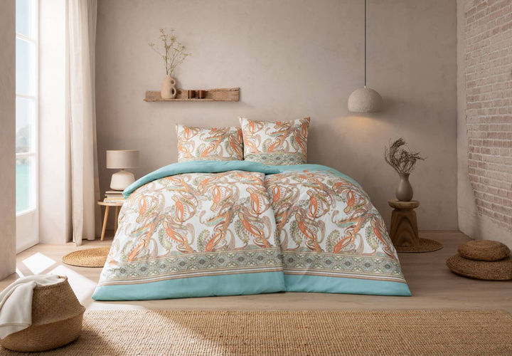 Komplet pościeli Estella Atelier Interlock Jersey Siena Azur