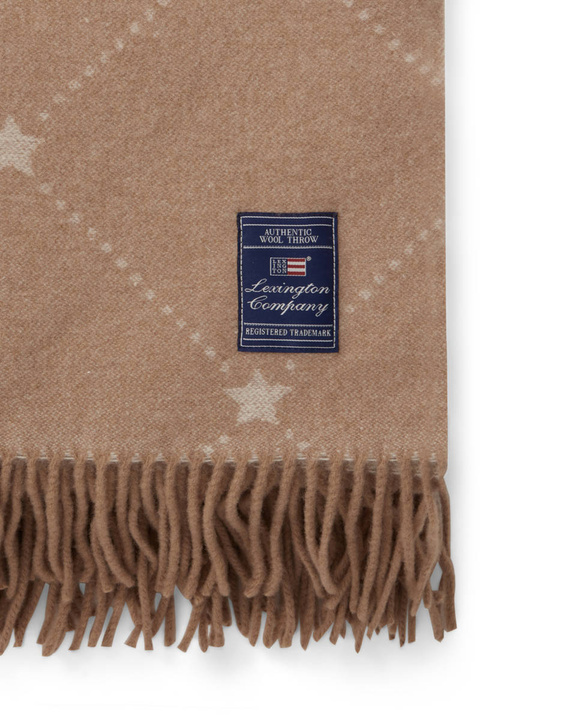 Pled wełniany Lexington Signature Star Beige 