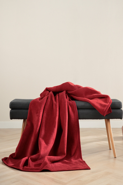 Koc bawełniany Biederlack Unicolour Purpur