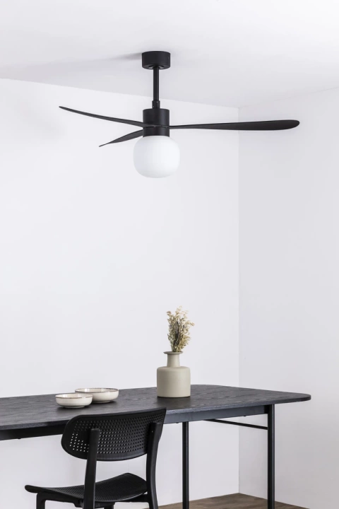 Wentylator sufitowy Faro Barcelona Amelia L Black Ball LED Fan DC