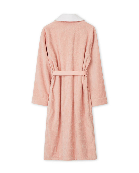 Szlafrok welurowy Lexington Hotel Contrast Pink/White