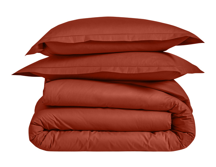 Pościel perkalowa Blanc Des Vosges Uni Ceglana