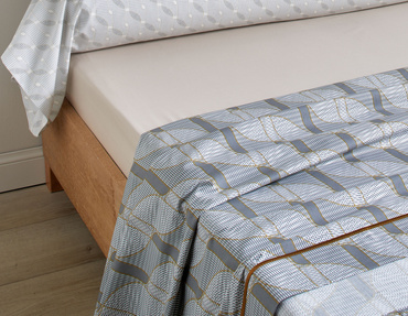 Prześcieradło perkalowe bez ściągacza Blanc Des Vosges Tempo Kamienista