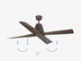 Wentylator sufitowy Faro Barcelona Typhoon M Brown DC