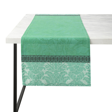 Bieżnik lniany Le Jacquard Français Escapade Tropicale Green