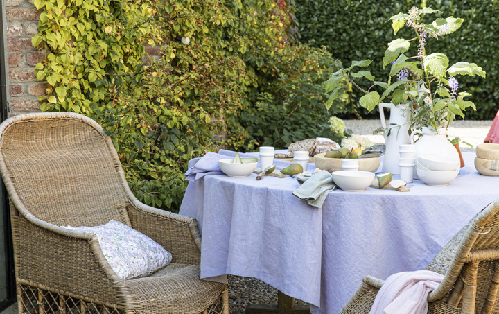 Obrus lniany Alexandre Turpault Chambray Lilac