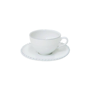 Filiżanka z podstawką Costa Nova Pearl White 0,25 l