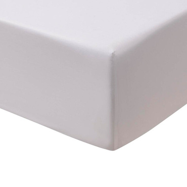 Prześcieradło satynowe ze ściągaczem Le Jacquard Français Feuilles en scène White