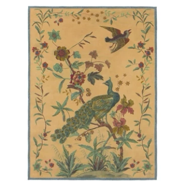 Koc lniany John Derian Peacock Toile Sepia