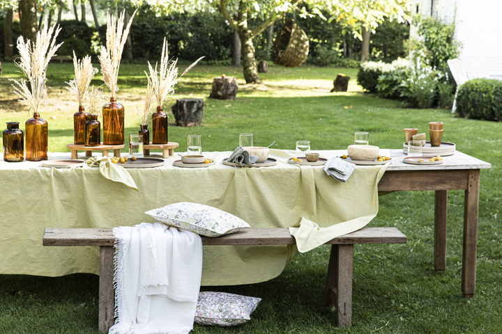 Obrus lniany Alexandre Turpault Chambray Yuzu Yellow