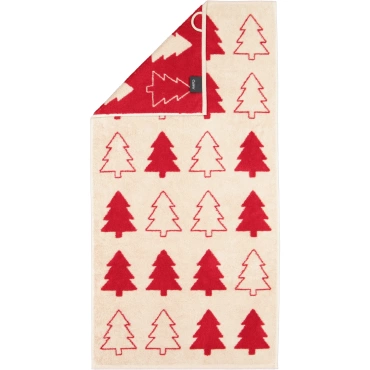 Ręcznik Cawo Christmas Edition Choinka Natur/Rot