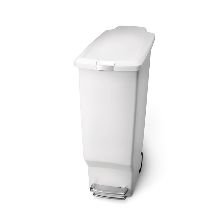 Kosz na śmieci 40L pedałowy SLIM - biały / simplehuman