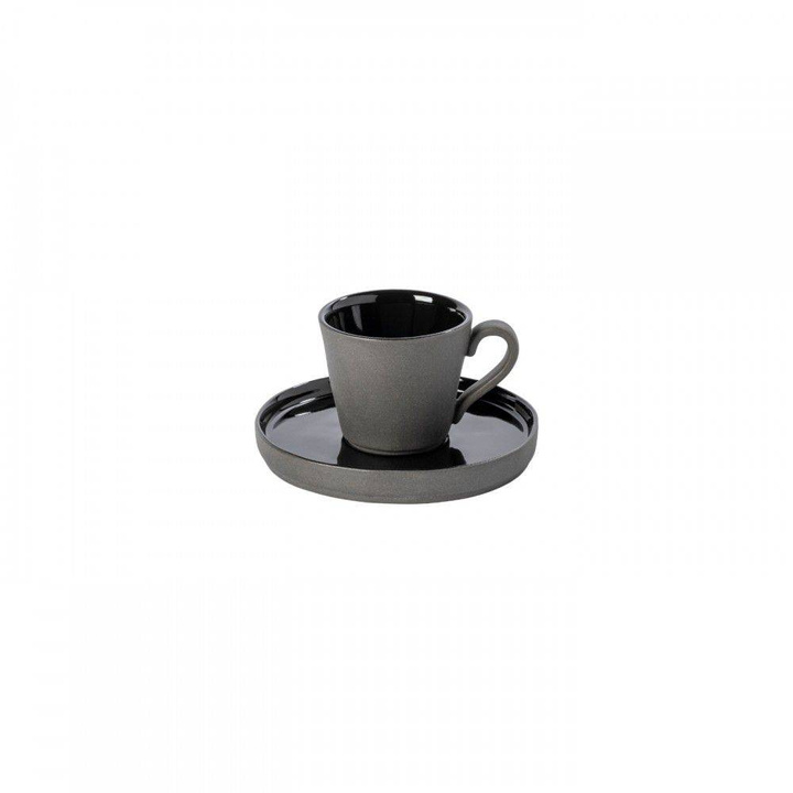 Filiżanka z podstawką Costa Nova Lagoa Eco Gres Black 0,09 l