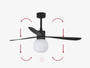 Wentylator sufitowy Faro Barcelona Amelia L Black Ball LED Fan DC