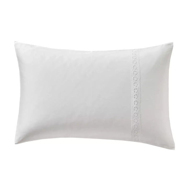 Poszewka satynowa Blanc Des Vosges Héritage Biała