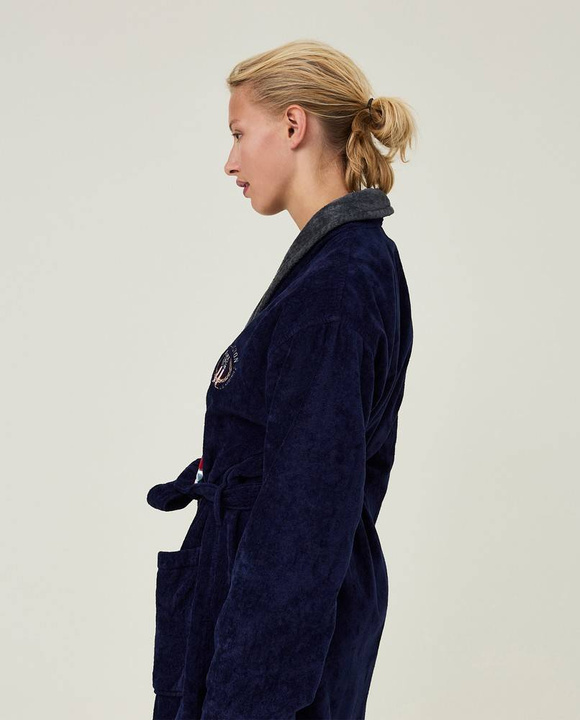 Szlafrok welurowy Lexington Hotel Contrast Dress Blue/White