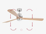Wentylator sufitowy Faro Barcelona Lantau LED XL Matt/nickel pine fan DC SMART