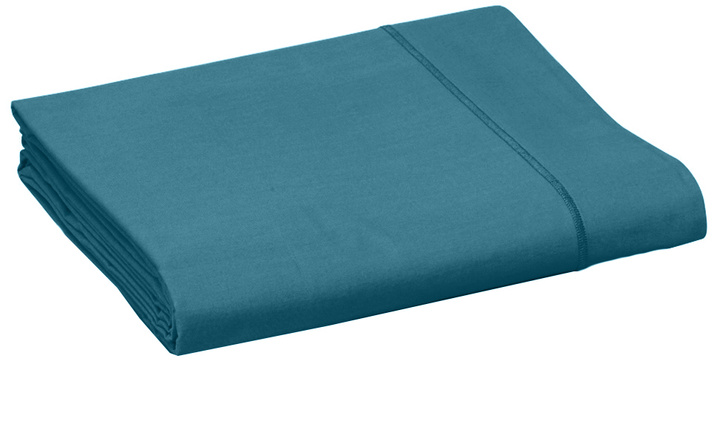 Prześcieradło perkalowe bez ściągacza Blanc Des Vosges UNI Turkusowe