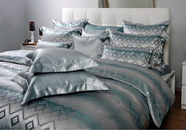 Prześcieradło jedwabne Seidenweber Ruwen Petrol Ash Basic