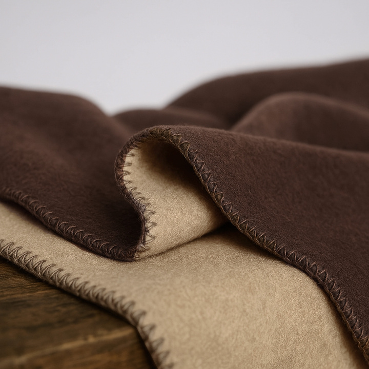 Koc Moca dwustronny brązowo - beżowy Ostatnie Sztuki