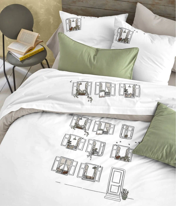 Poszewka perkalowa Sylvie Thiriez Bonjour