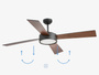 Wentylator sufitowy Faro Barcelona Hydra L LED Black Fan DC