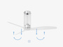 Wentylator sufitowy Faro Barcelona Tube Fan M Transparent DC SMART