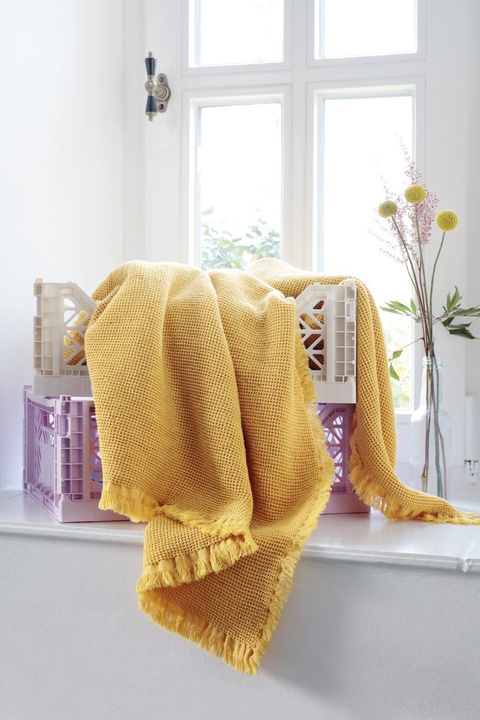 Pled Biederlack Waffle Yellow