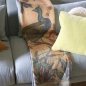 Koc lniany John Derian Peacock Toile Sepia