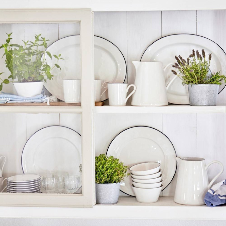 Tacka Costa Nova Beja White Blue 40 cm