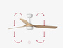Wentylator sufitowy Faro Barcelona Punt LED M white/lightwood DC