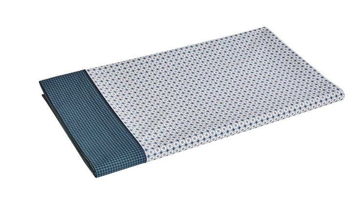 Prześcieradło perkalowe bez ściągacza Blanc Des Vosges Vice Versa Szafirowa