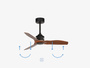 Wentylator sufitowy Faro Barcelona Just Fan XS Black/wood 81 cm