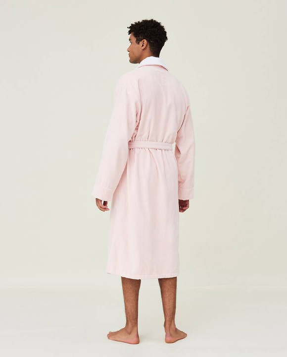 Szlafrok welurowy Lexington Hotel Contrast Pink/White