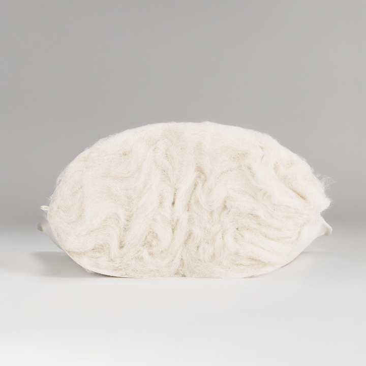 Poduszka z wełny alpaki My Alpaca biała lamówka (100% wełna, 100% satyna bawełniana)