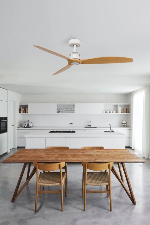 Wentylator sufitowy Faro Barcelona Just Fan M White/light wood fan DC
