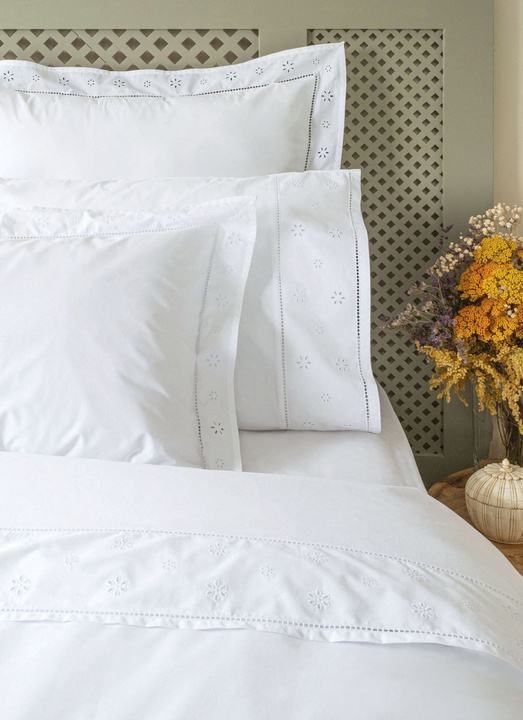 Poszewka perkalowa z plisą Bovi Margot White