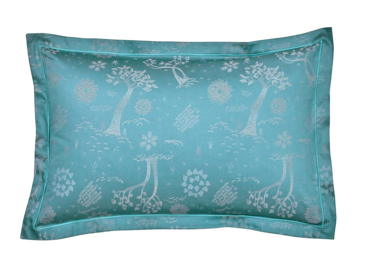 Poszewka satynowa Blanc Des Vosges Shiraz Turquoise