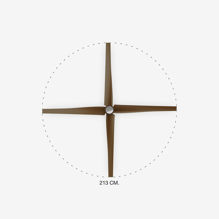 Wentylator sufitowy Faro Barcelona Attos LED XL Brown fan DC 