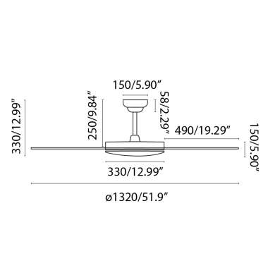 Wentylator sufitowy Faro Barcelona Saona L LED White Fan DC
