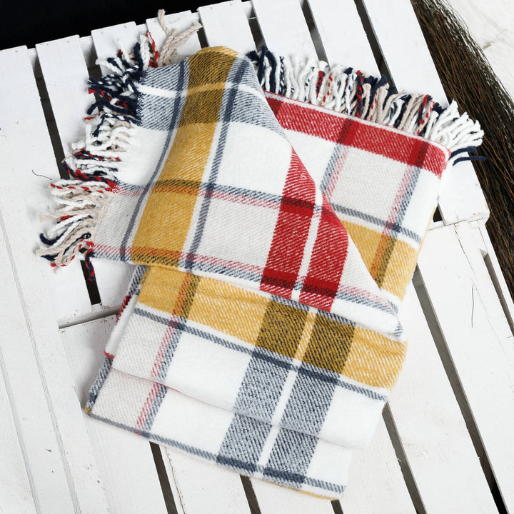 Koc Andropol Sunset Szkocka Krata Musztardowy