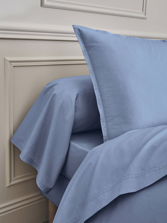 Prześcieradło perkalowe ze ściągaczem Essix Premiere Percale Bleu Olympe