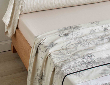 Prześcieradło perkalowe bez ściągacza Blanc Des Vosges Carnet de Sable