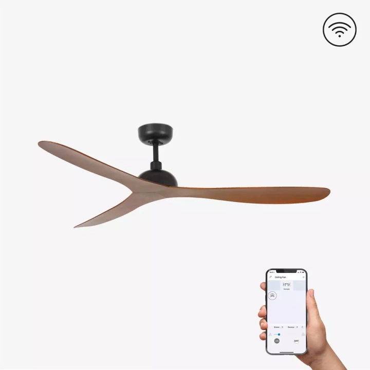 Wentylator sufitowy Faro Barcelona Gotland L Black/wood Fan SMART