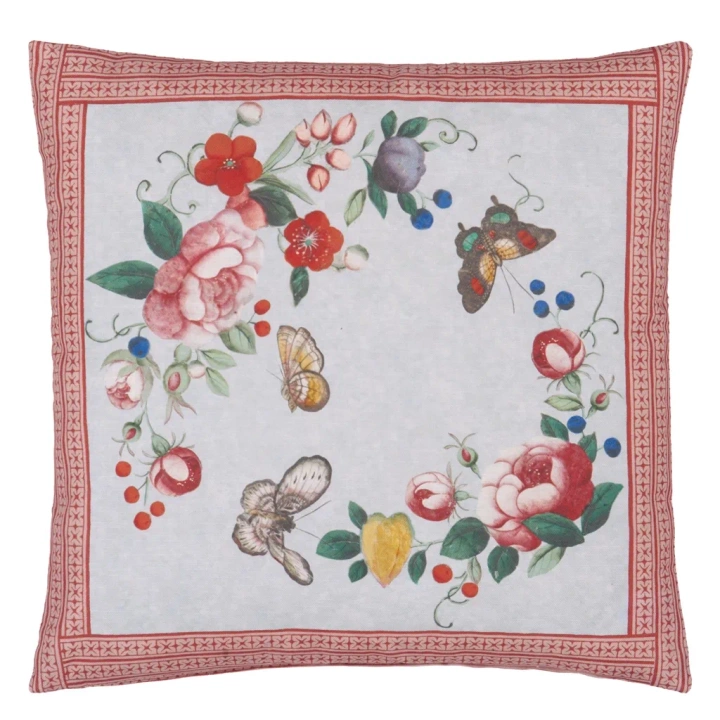 Poduszka dekoracyjna John Derian Flower Fan Sky Blue