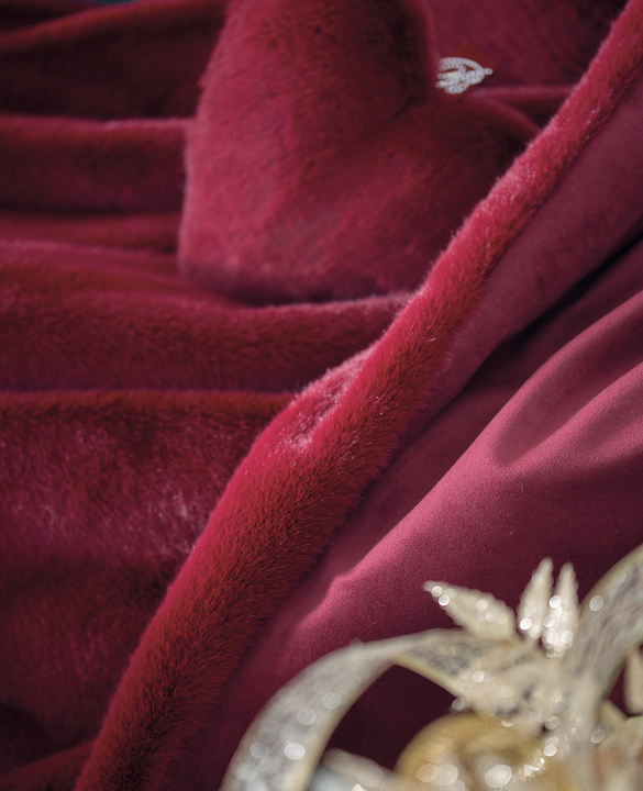 Narzuta futrzana Blumarine Red Bordeaux