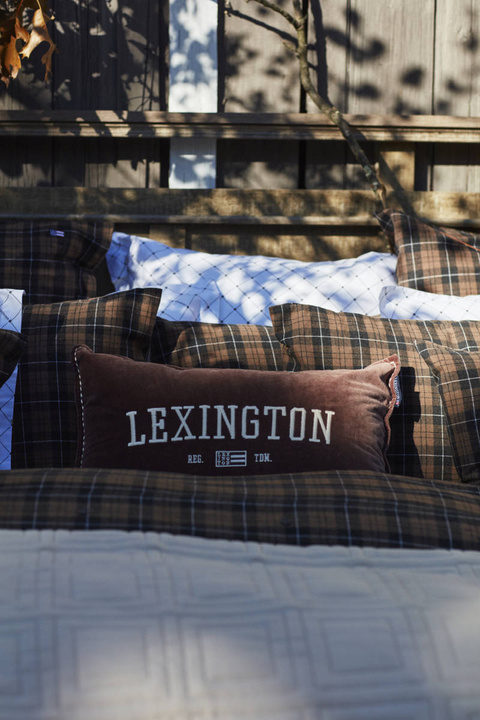 Poszwa flanelowa Lexington Herringbone Brown/Dark Gray