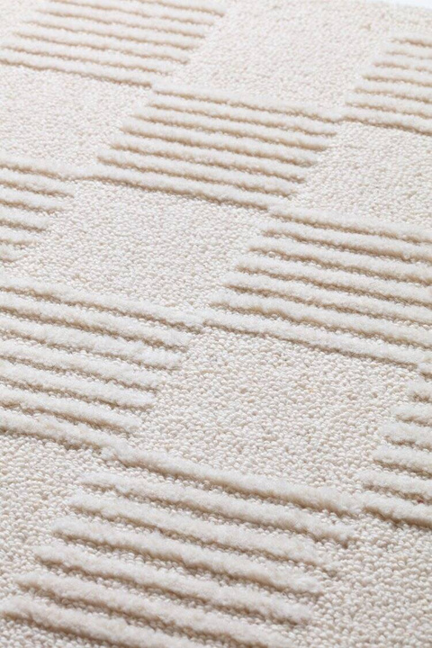 Dywan ręcznie tkany Ligne Pure Check Beige