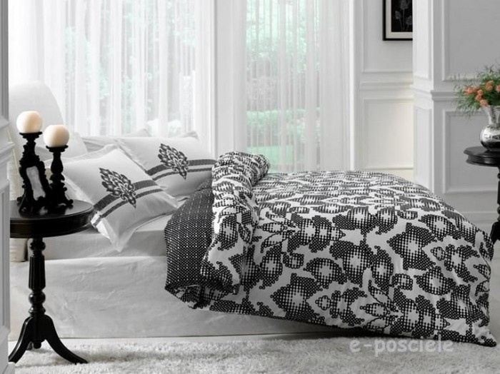 Pościel satynowa TAC Lucia Black 100% bawełna