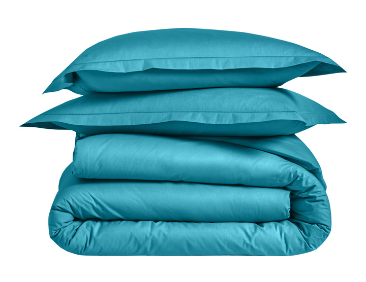 Pościel perkalowa Blanc Des Vosges Uni Morska